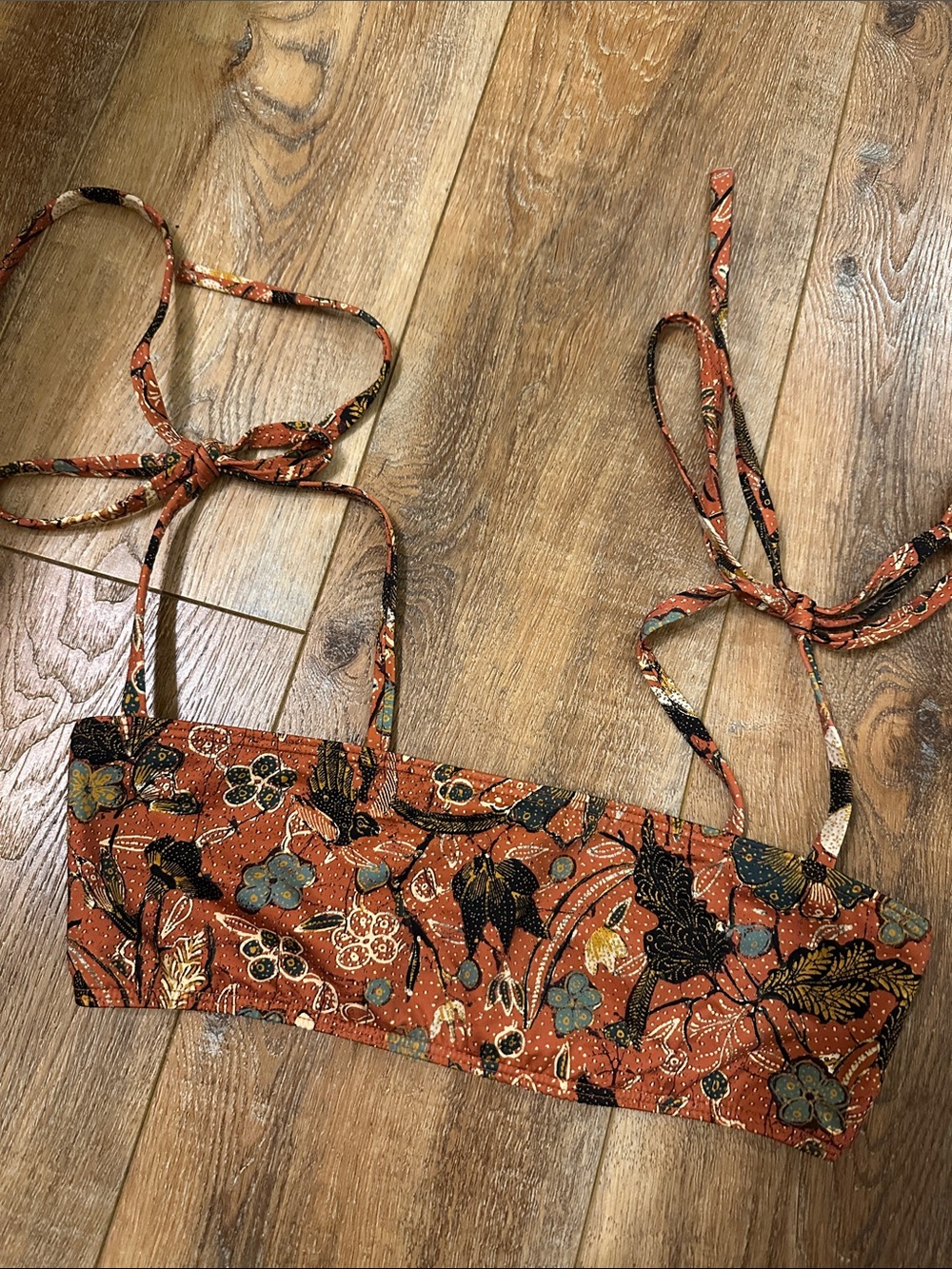 Ulla Johnson swim top bikini top tie straps size Small floral luxury